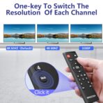 HDMI switch 4k 120hz resolution setting with MODE button: 8K 60Hz - 4K 60Hz - 1080P loop