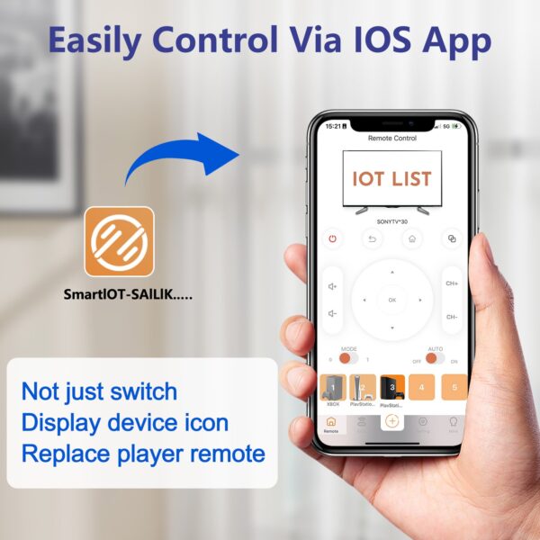 iOS App control for HDMI switch 4k 120hz, easy input selection from iPhone or iPad