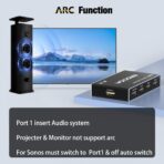 ARC eARC for 5 in 1 out 8k hdmi switch