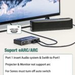 HDMI 2.1 Switch with ARC eARC support for soundbar and home theater audio