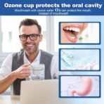 Handsome man using the Ozone Water Cup for oral care – kills bacteria, freshens breath, and protects gums for a healthier mouth.