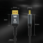 16K displayport cable, Display Port Cable 6.6ft, 54Gbps DP Cable - Image 8