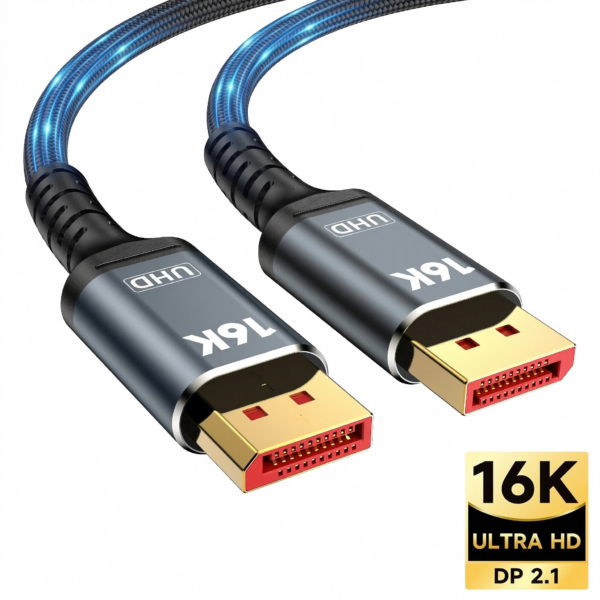 16K displayport cable, Display Port Cable 6.6ft, 54Gbps DP Cable