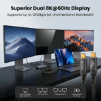 Thunderbolt 5 Cable 3.3FT, High-Speed USB C Cable, 120Gbps Bandwidth, Supports 16K / Dual 8K Displays, 240W Fast Charging - Image 2