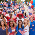 50 Pack Small American Flags 4x6 Inch Pre-Assembled with 160PCS Patriotic Face Stickers, Mini USA Flags on Wooden Stick for 4th of July Decorations, Parade, Memorial Day, Patriotic Celebrations - Image 6