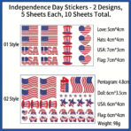 50 Pack Small American Flags 4x6 Inch Pre-Assembled with 160PCS Patriotic Face Stickers, Mini USA Flags on Wooden Stick for 4th of July Decorations, Parade, Memorial Day, Patriotic Celebrations - Image 3