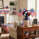 50 Pack Small American Flags 4x6 Inch Pre-Assembled with 160PCS Patriotic Face Stickers, Mini USA Flags on Wooden Stick for 4th of July Decorations, Parade, Memorial Day, Patriotic Celebrations - Image 4