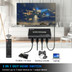 4k 60hz ARC eARC HDMI Switch 3 in 1 out for apple tv fire tv - Image 4