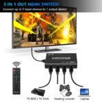 4k 60hz ARC eARC HDMI Switch 5 in 1 out for apple tv fire tv - Image 6